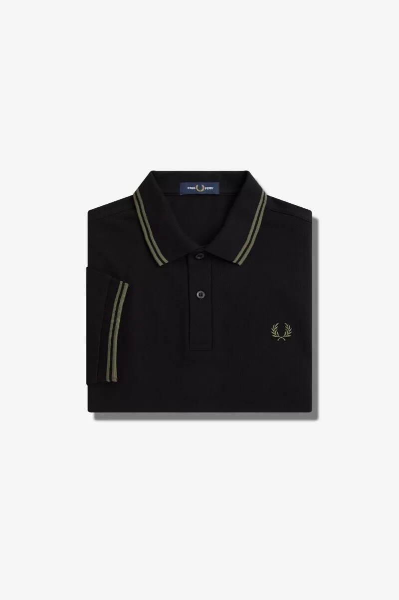 fred perry m3600 mens shirt black field green