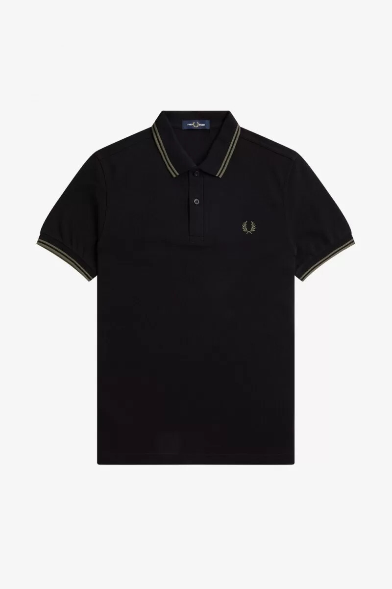 fred perry m3600 mens shirt black field green