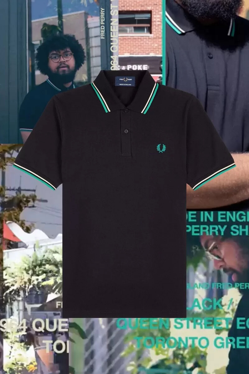 fred perry m12 mens shirt black queen street toronto green