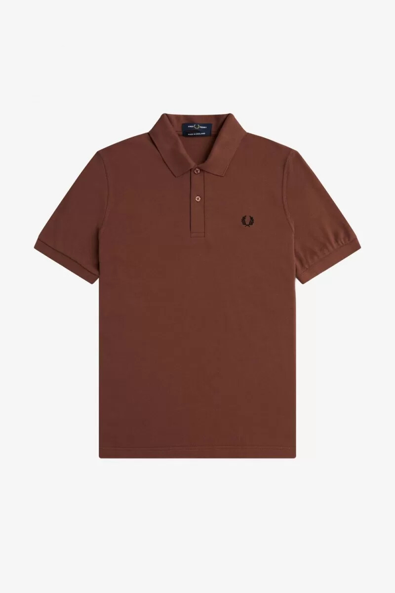 fred perry m3 mens shirt whisky brown black