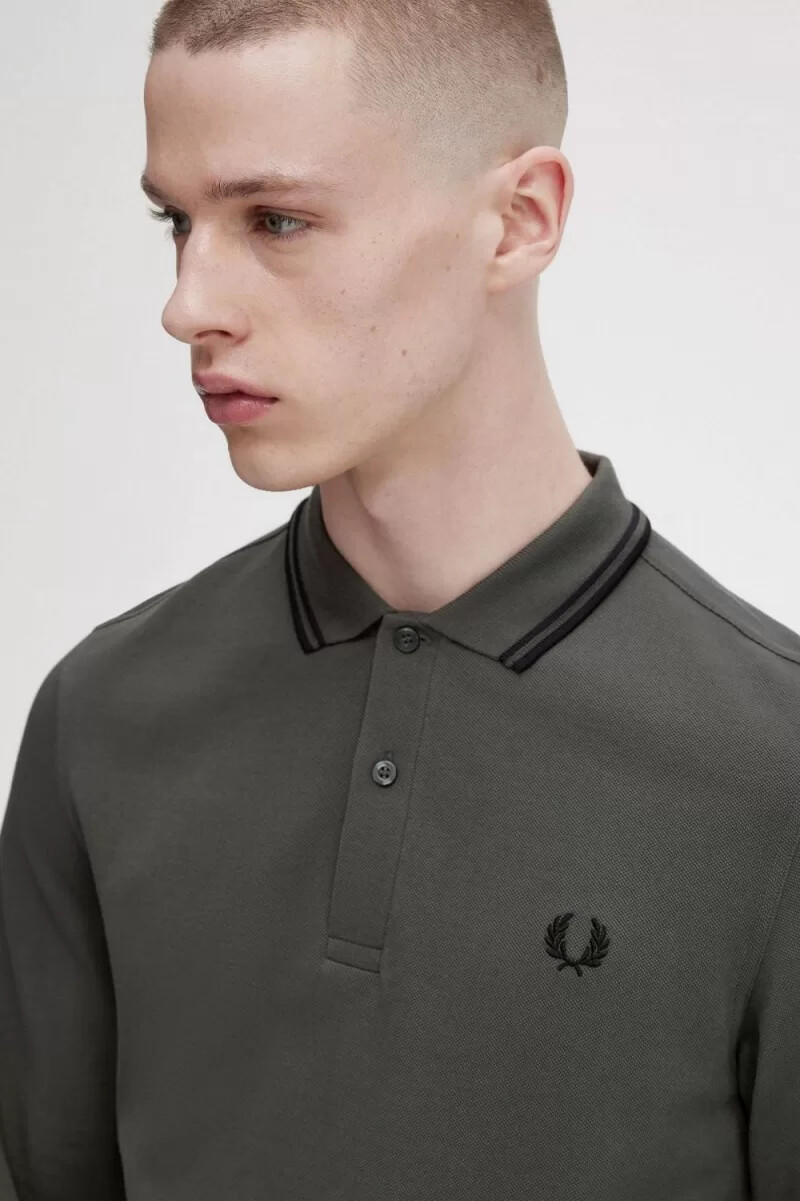 fred perry m3636 mens shirt field green black