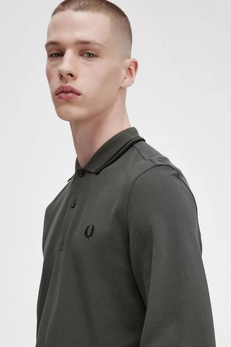 fred perry m3636 mens shirt field green black
