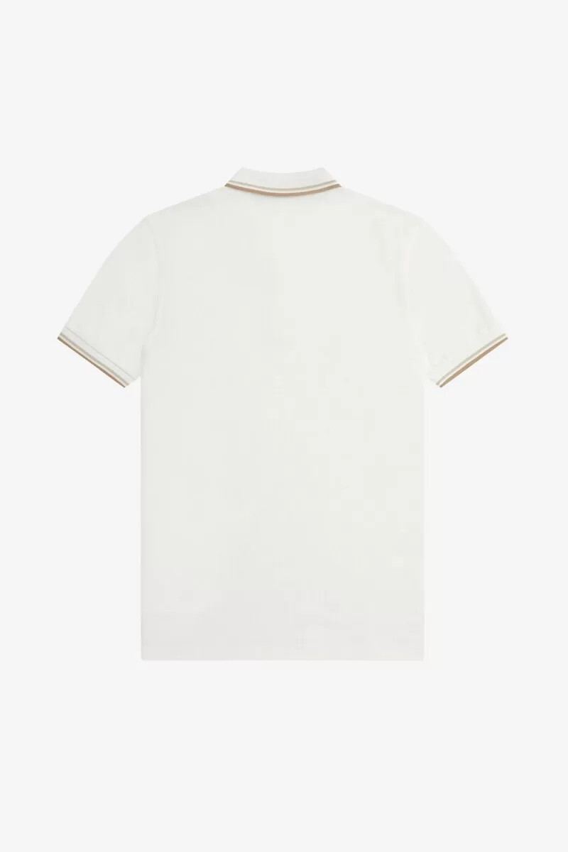 fred perry m3600 mens shirt snow white oatmeal green