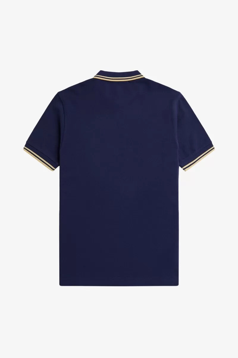 fred perry m3600 mens shirt french navy aqua cream aqua cream