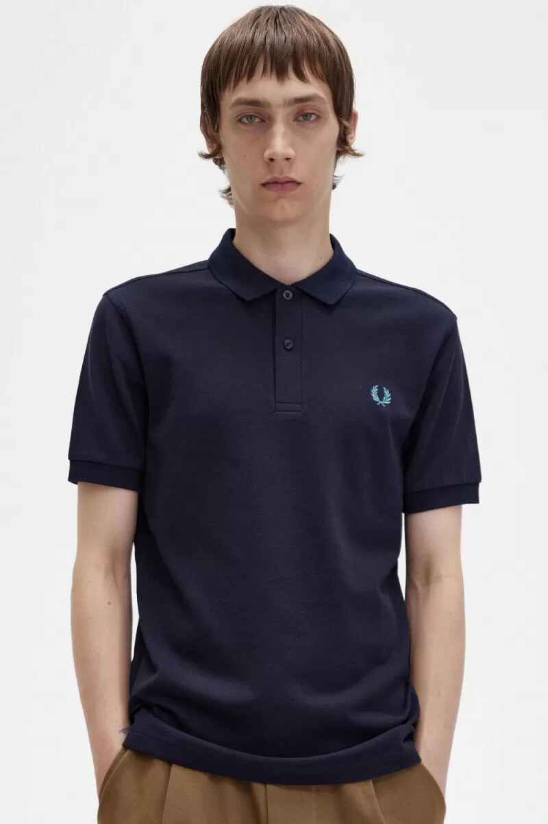 fred perry m6000 mens shirt navy deep mint