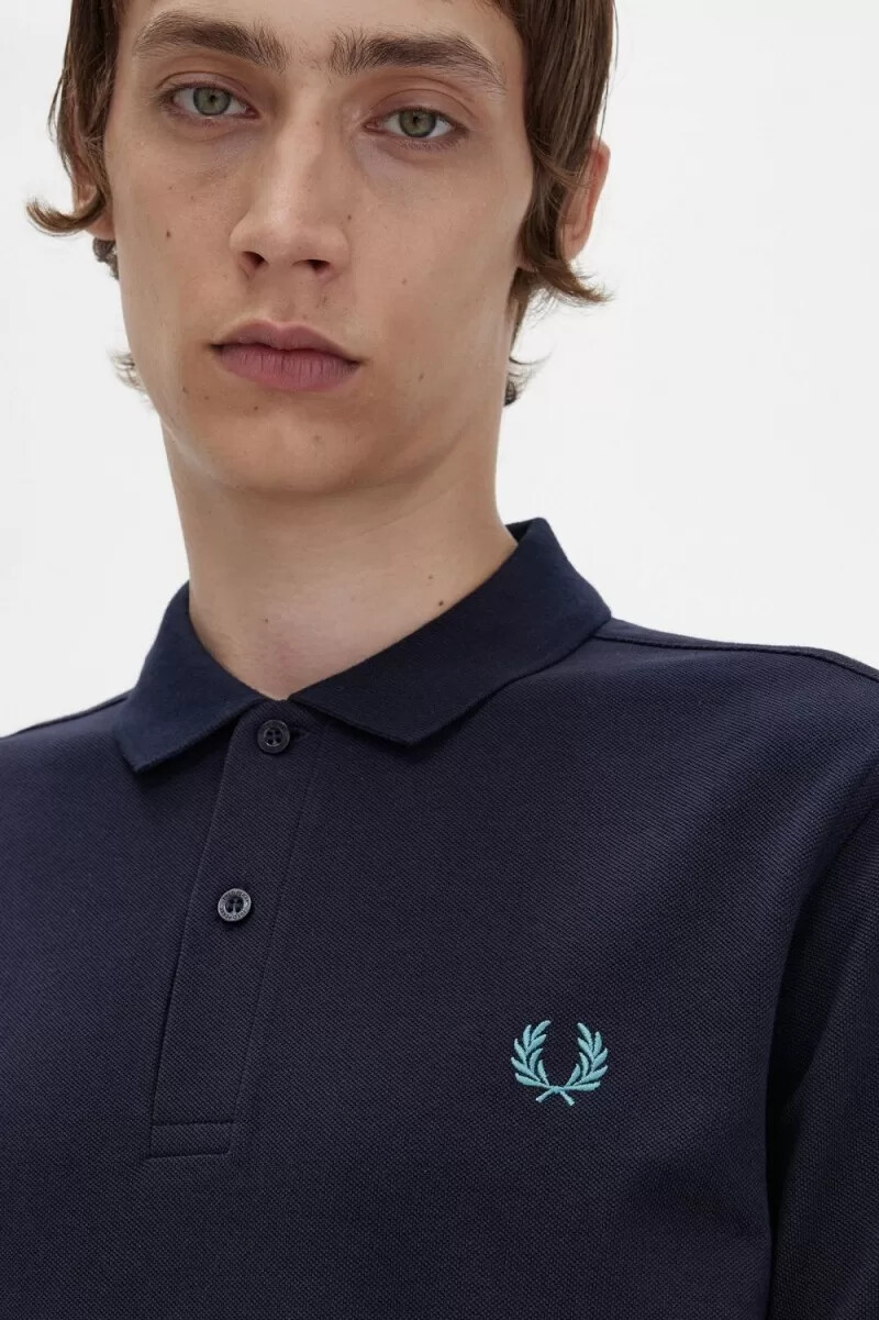 fred perry m6000 mens shirt navy deep mint