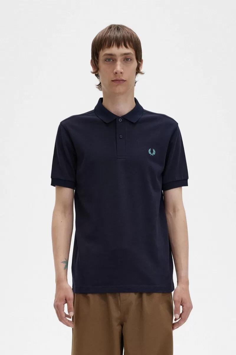 fred perry m6000 mens shirt navy deep mint