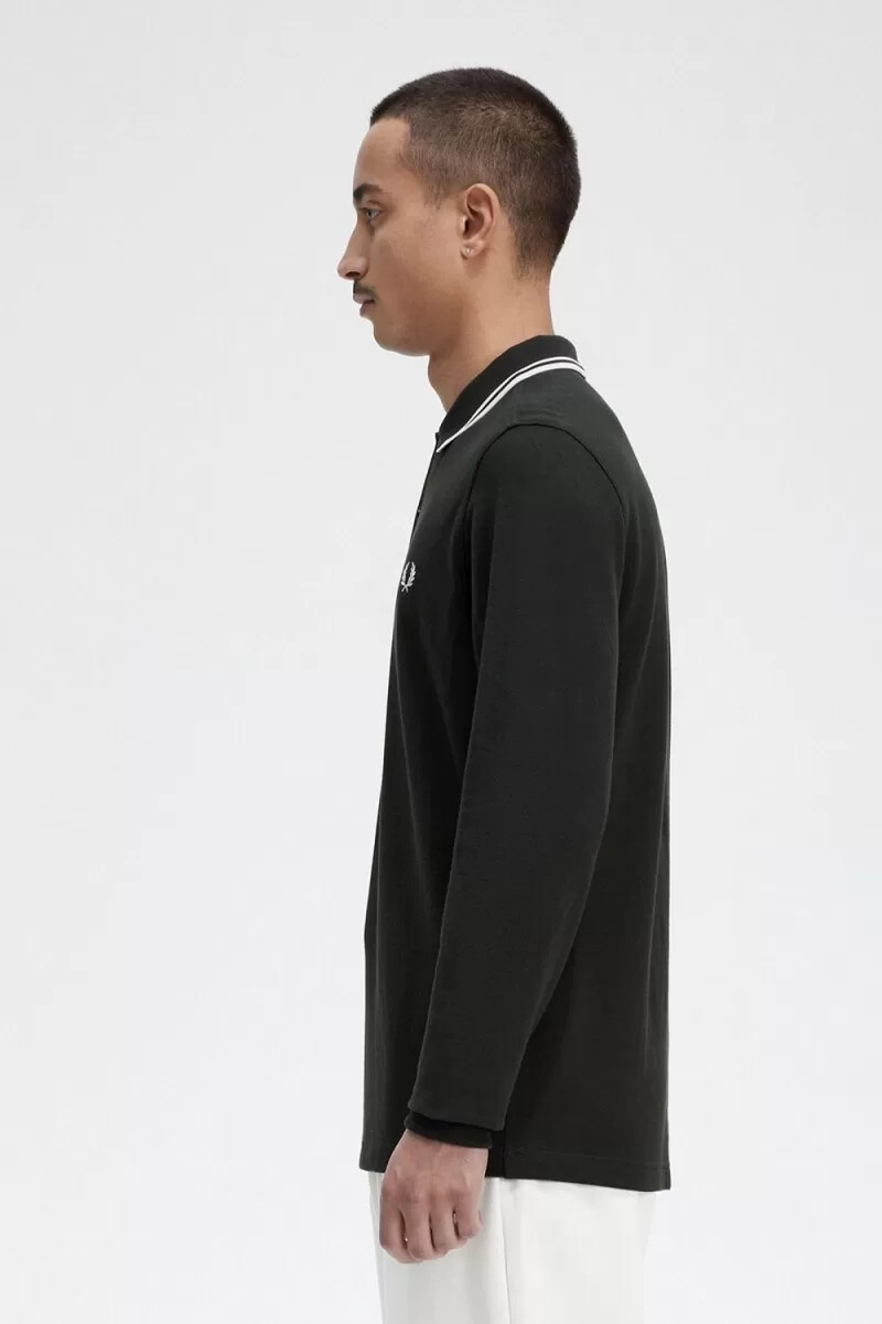 fred perry m3636 mens shirt night green snow white
