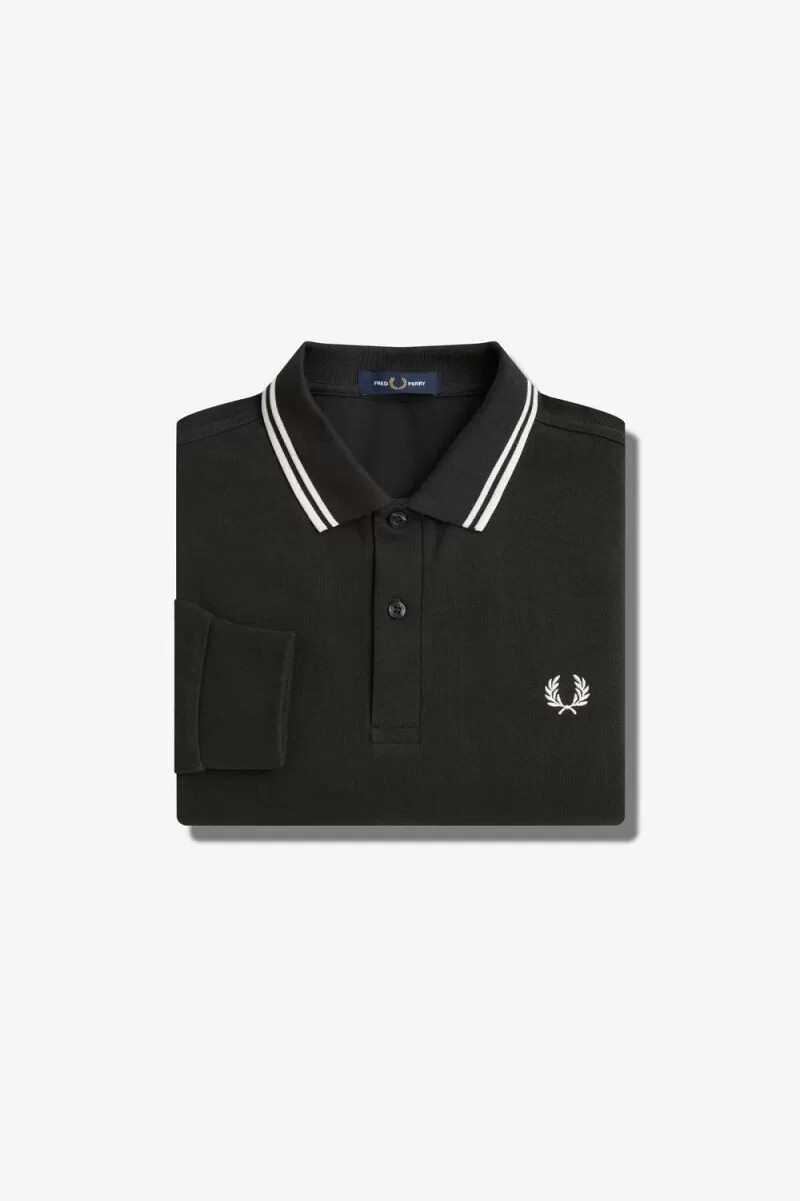 fred perry m3636 mens shirt night green snow white