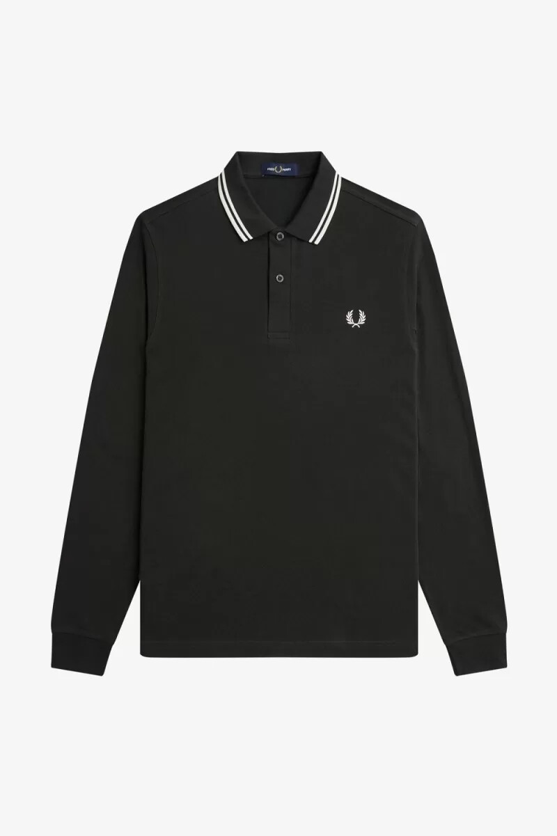 fred perry m3636 mens shirt night green snow white