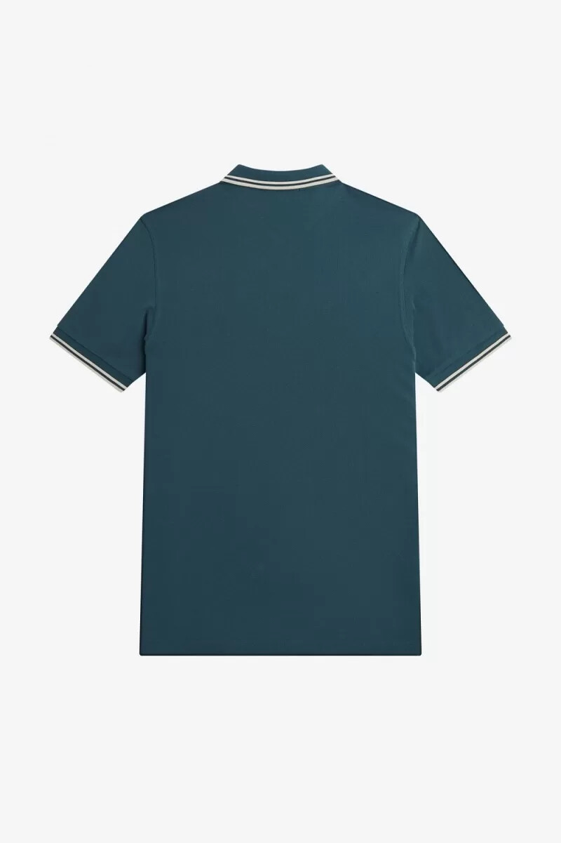 fred perry m3600 mens shirt petrol blue light mint