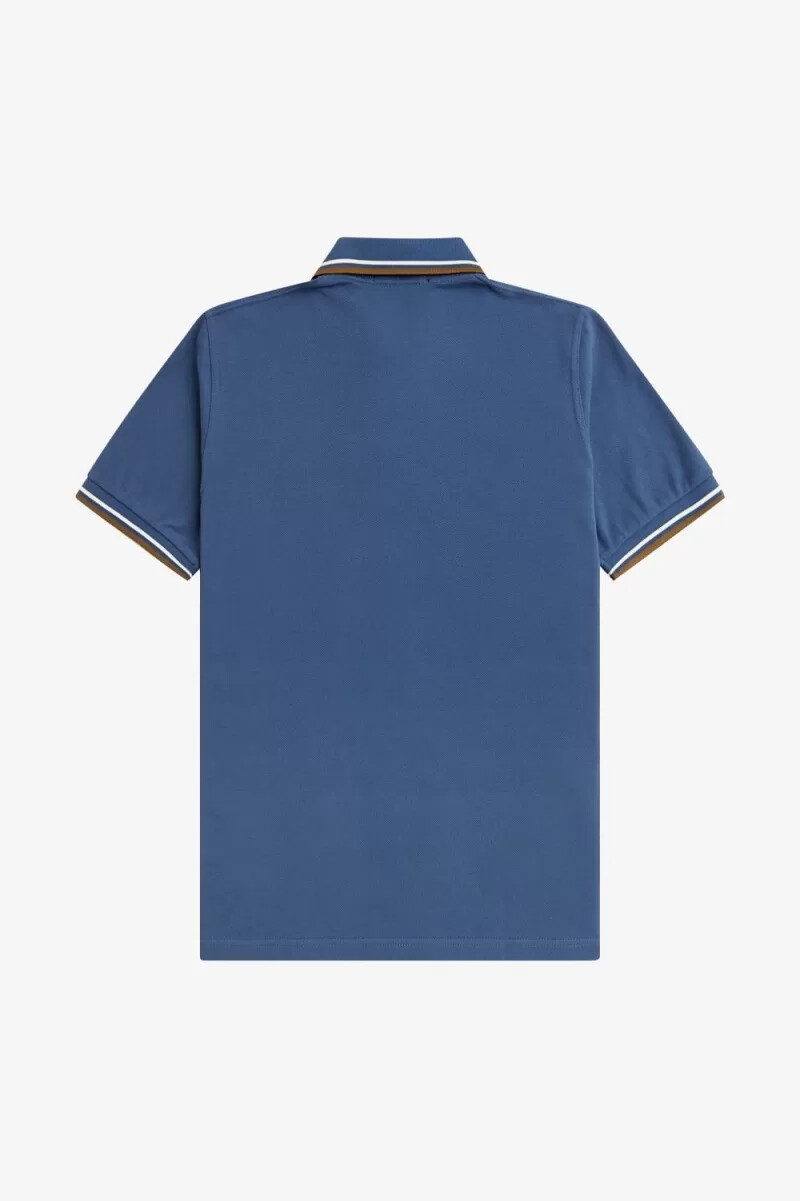 fred perry m12 mens shirt midnight blue beige dark coffee