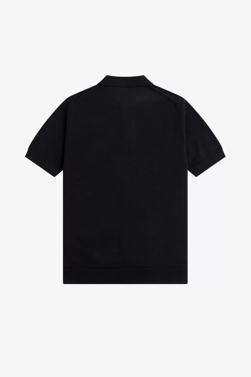 fred perry classic knitted mens shirt navy