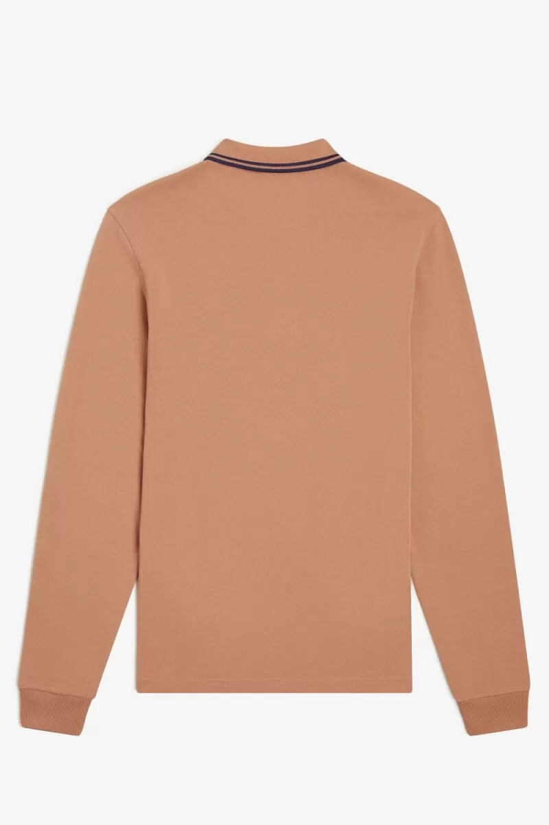 fred perry m3636 mens shirt light rust french navy