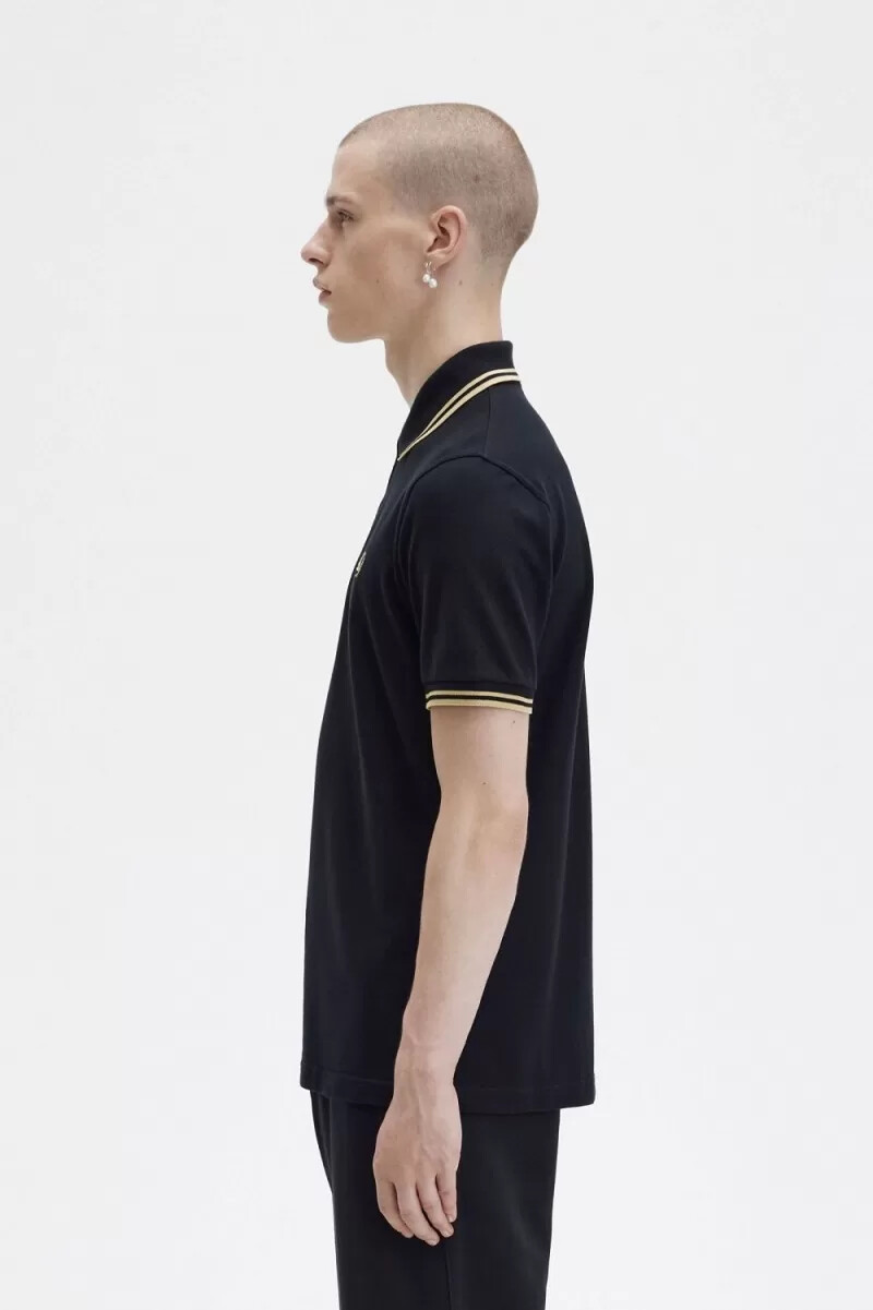 fred perry m12 mens shirt black champagne