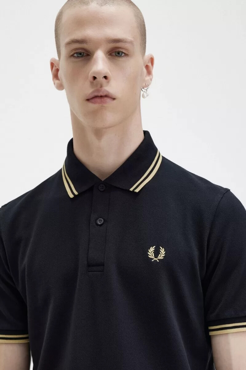 fred perry m12 mens shirt black champagne