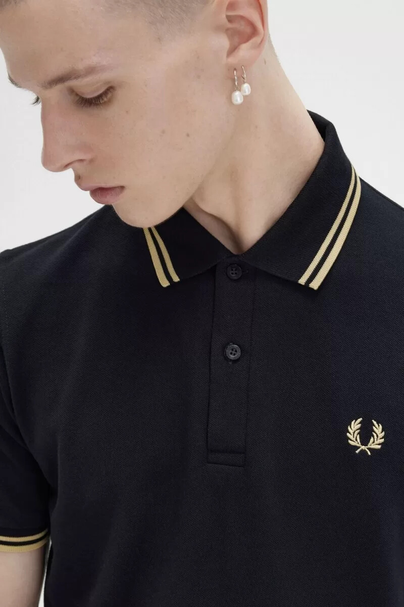 fred perry m12 mens shirt black champagne