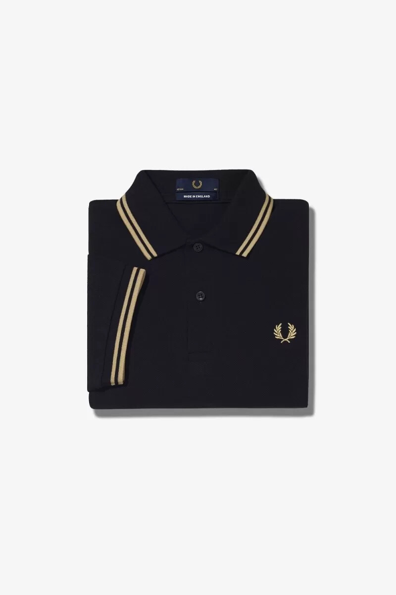 fred perry m12 mens shirt black champagne