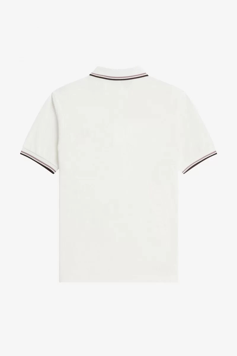 fred perry m3600 mens shirt snow white deep pink burnt tobacco