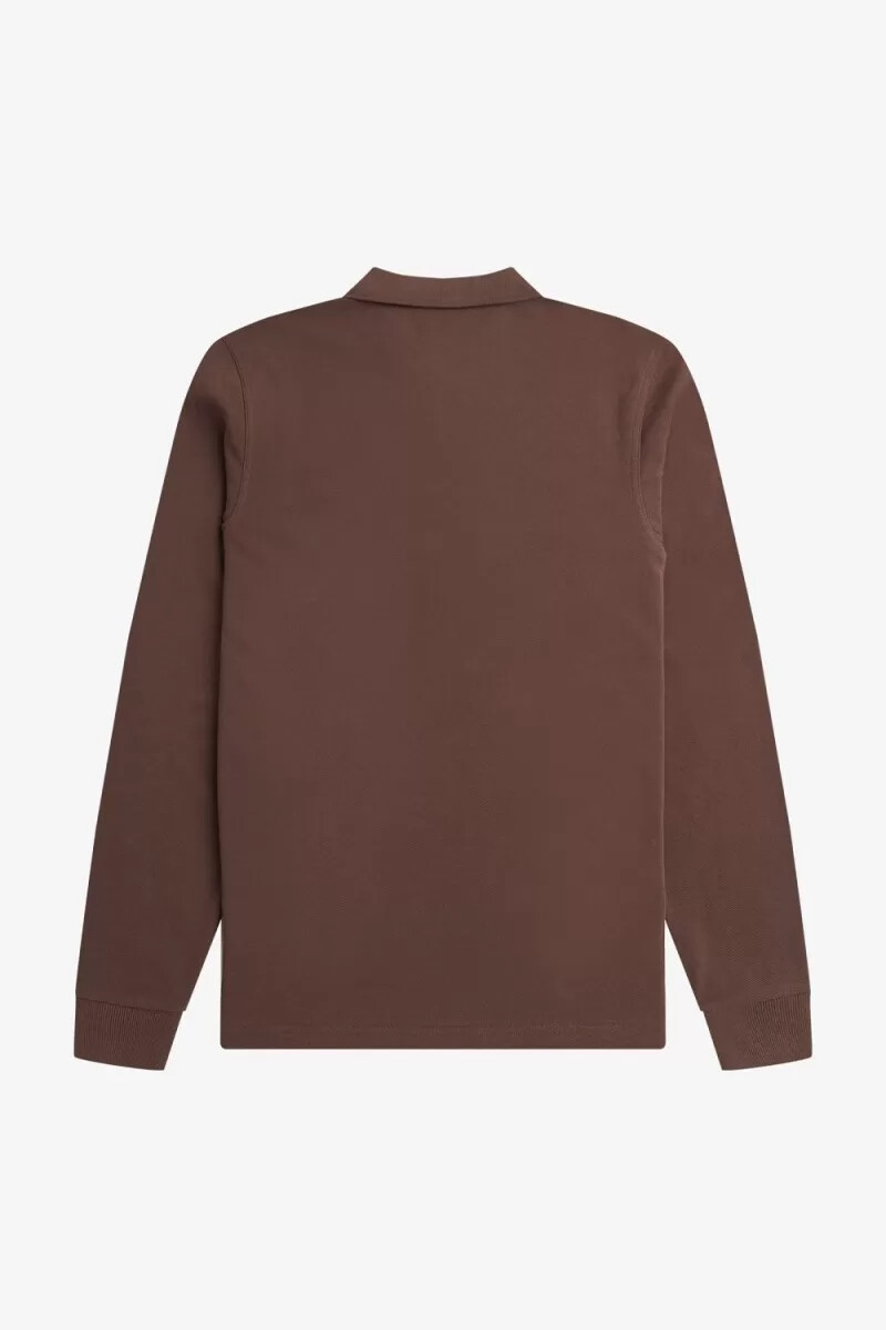 fred perry m6006 mens shirt dark red warm grey
