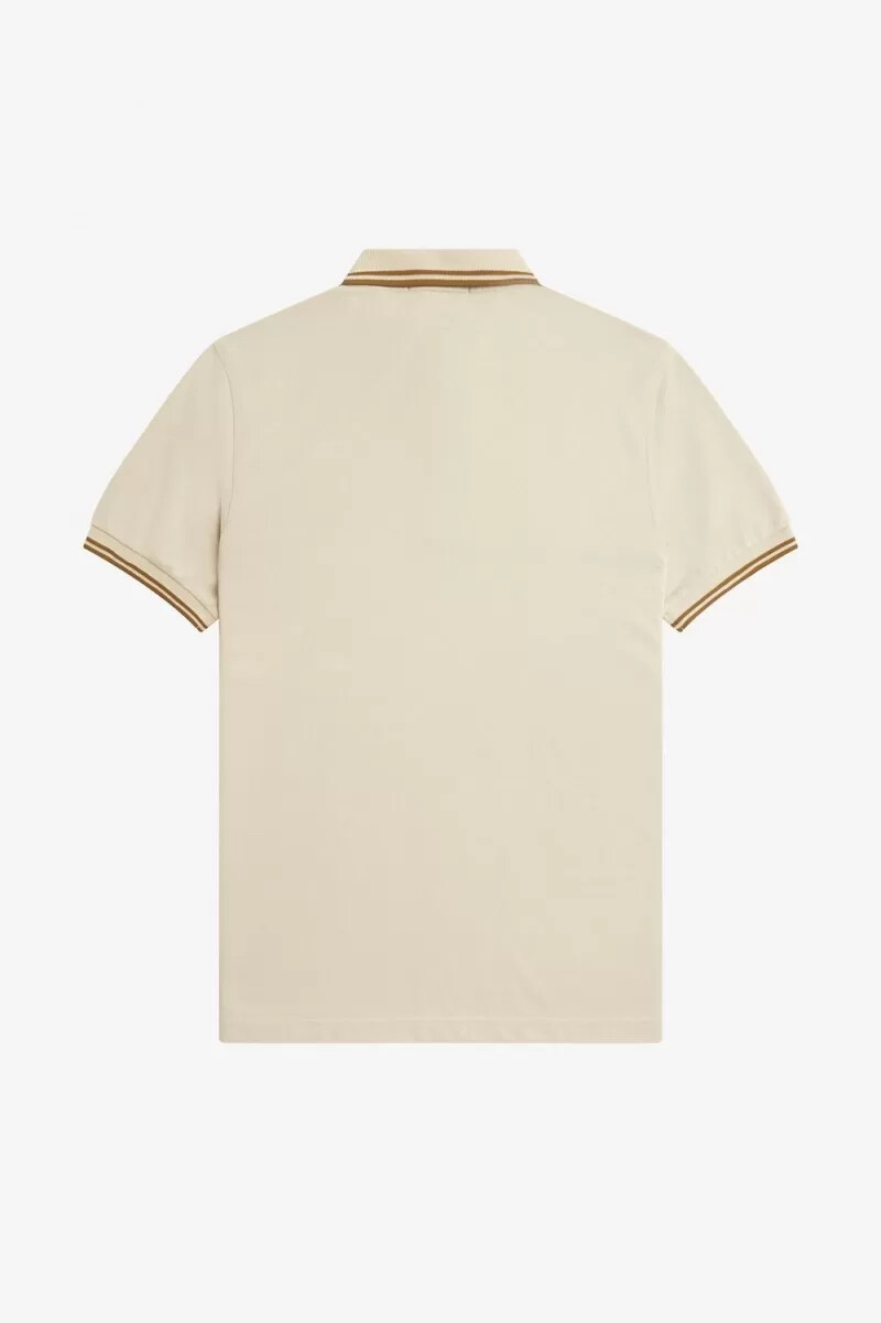 fred perry m3600 mens shirt oatmeal dark coffee dark coffee