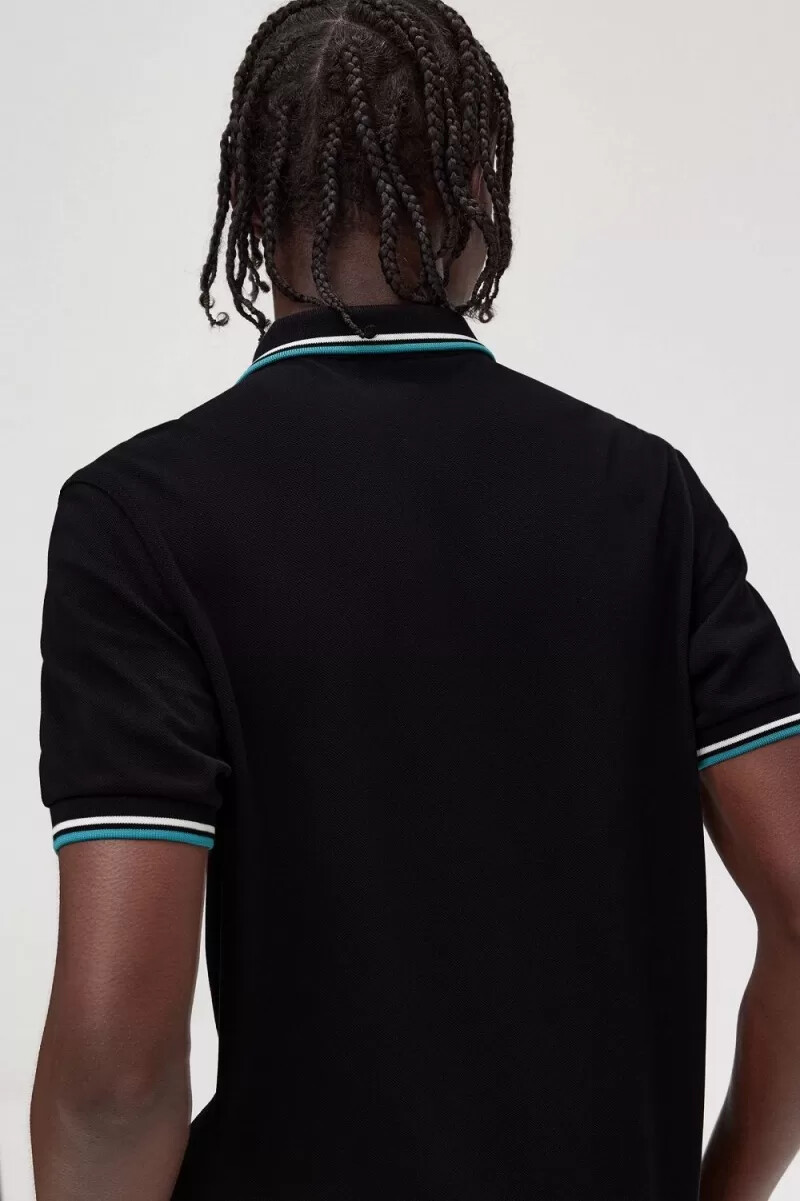 fred perry m3600 mens shirt black beige deep mint