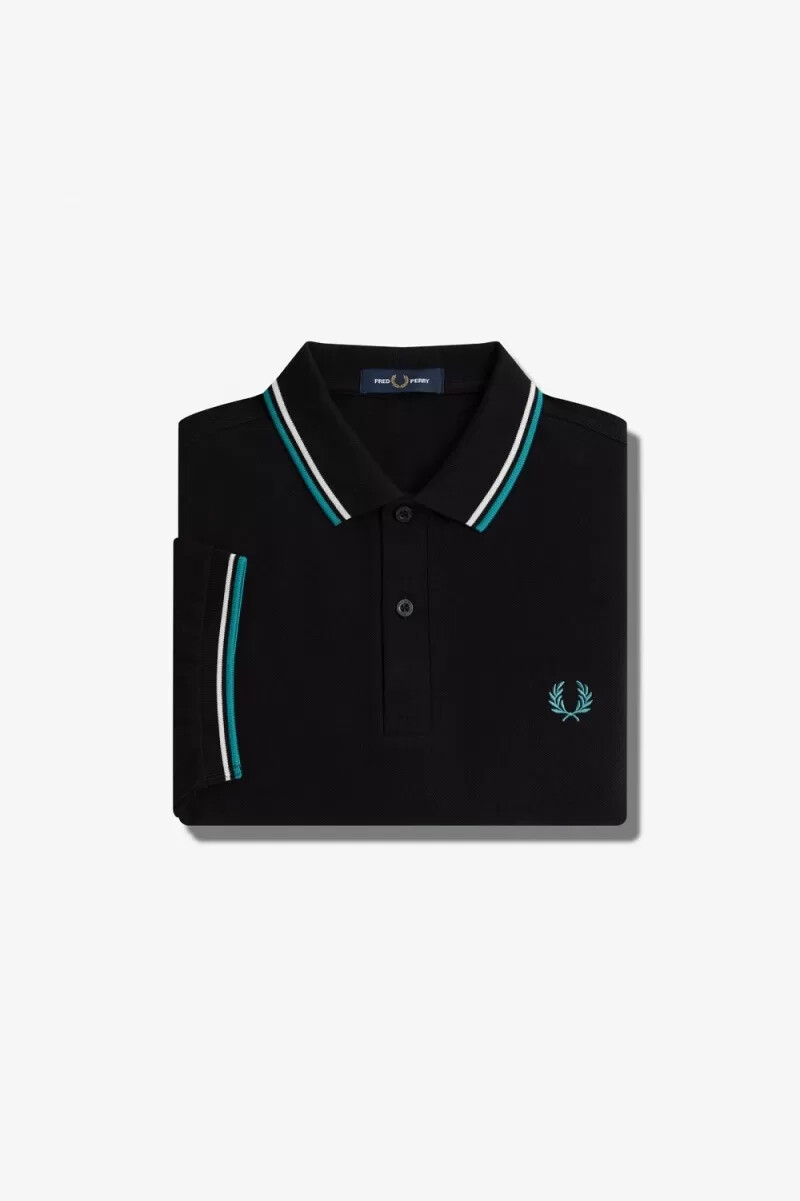 fred perry m3600 mens shirt black beige deep mint