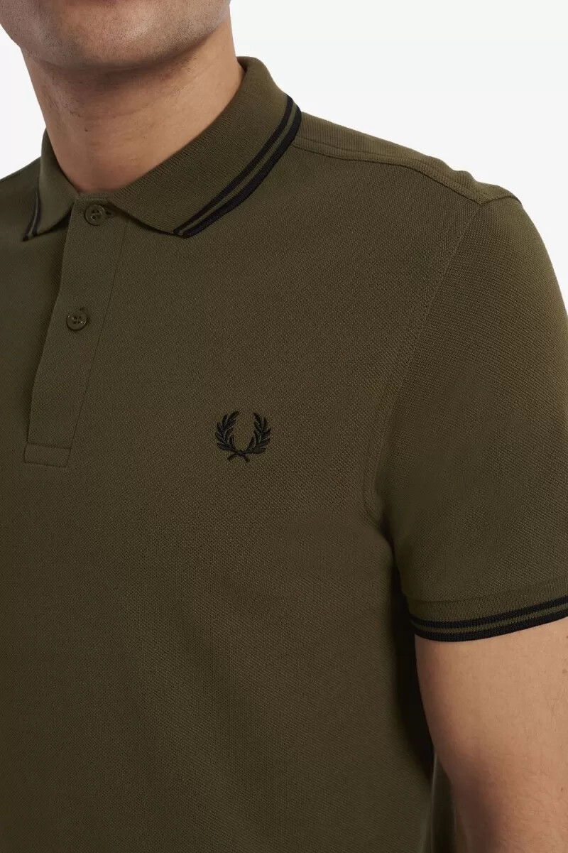 fred perry m3600 mens shirt uniform green black