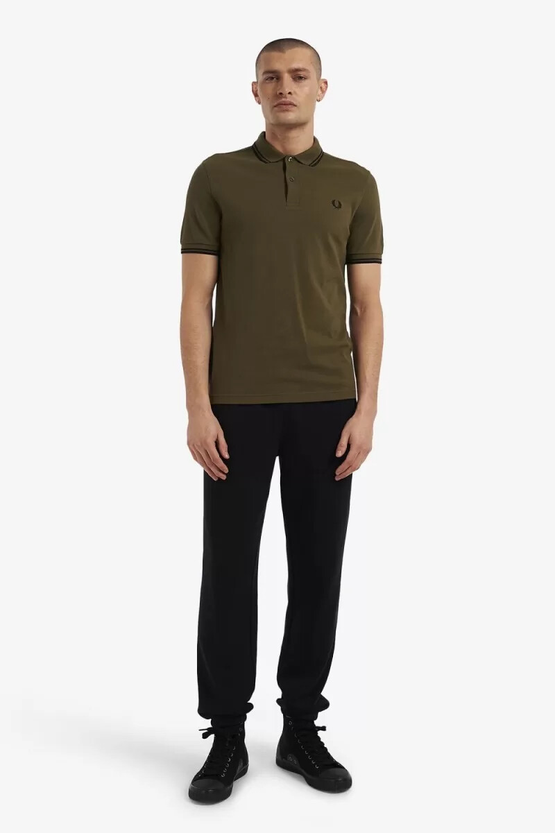 fred perry m3600 mens shirt uniform green black