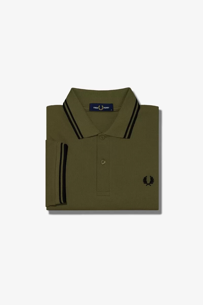 fred perry m3600 mens shirt uniform green black