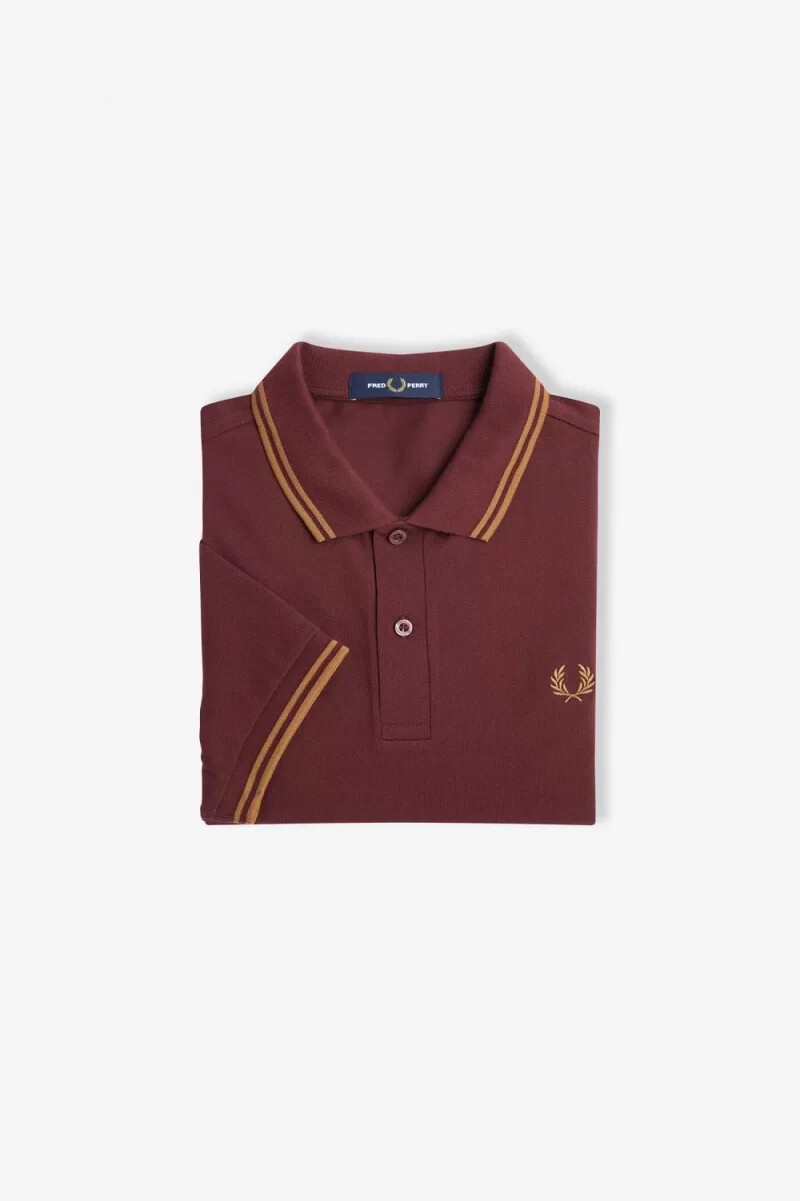 fred perry m3600 mens shirt oxblood brown