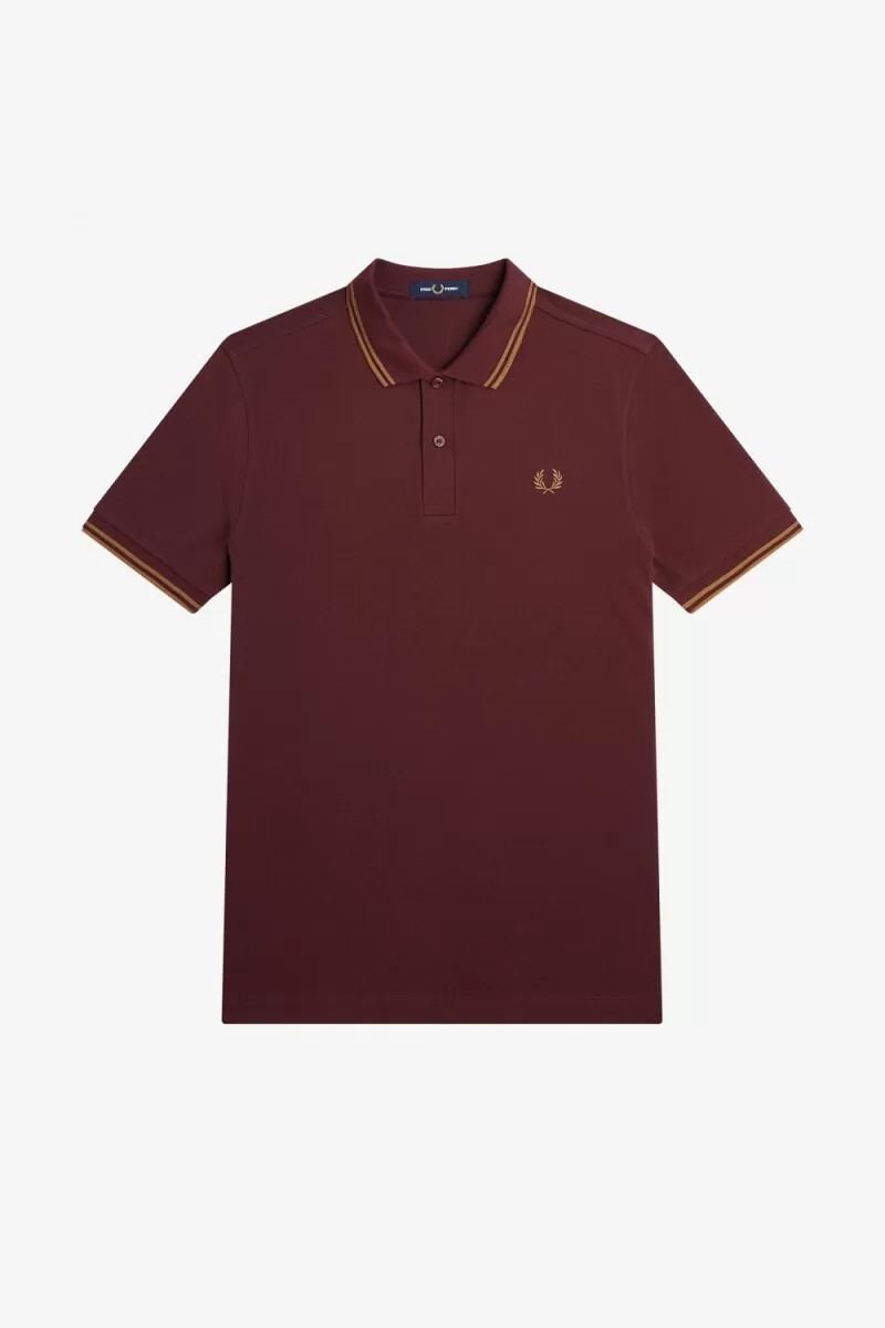 fred perry m3600 mens shirt oxblood brown