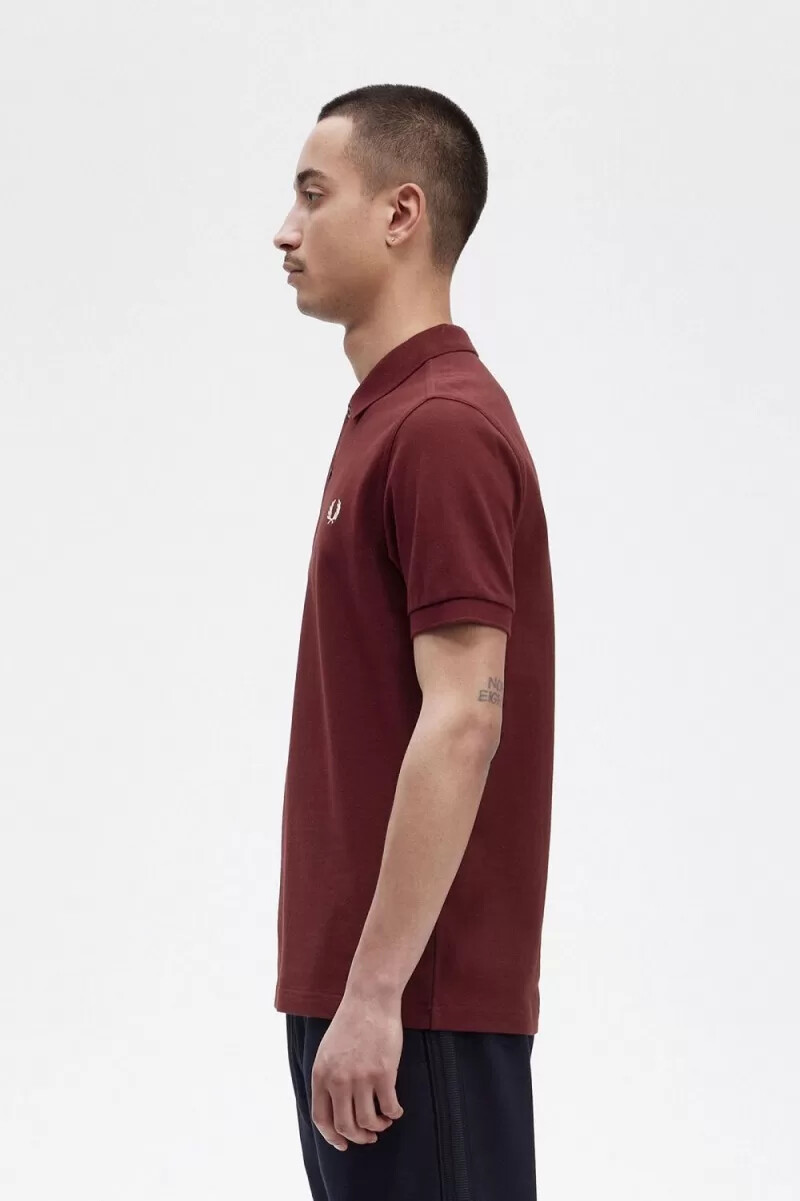 fred perry m6000 mens shirt oxblood beige