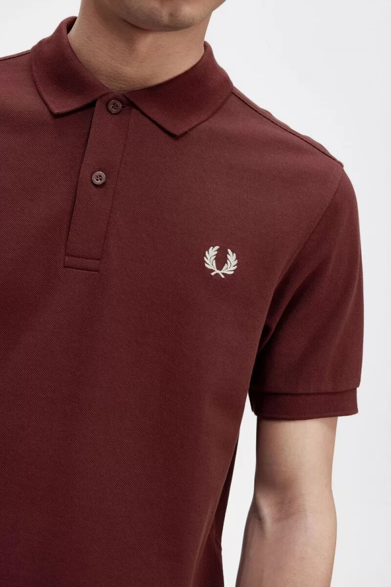 fred perry m6000 mens shirt oxblood beige