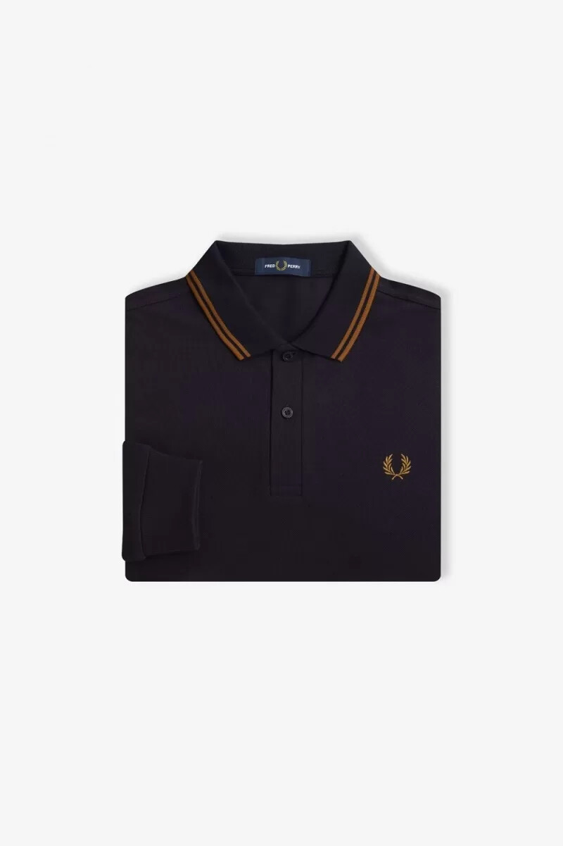 fred perry m3636 mens shirt navy dark coffee dark coffee
