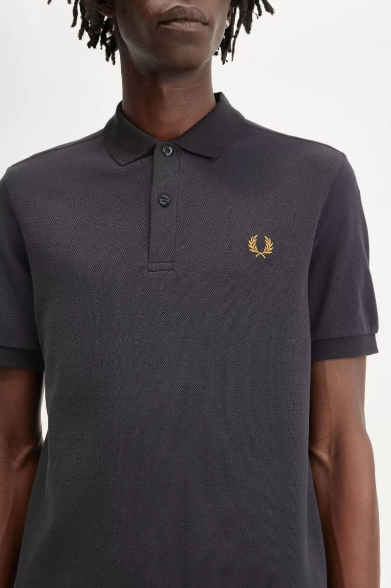 fred perry m6000 mens shirt anchor grey dark coffee