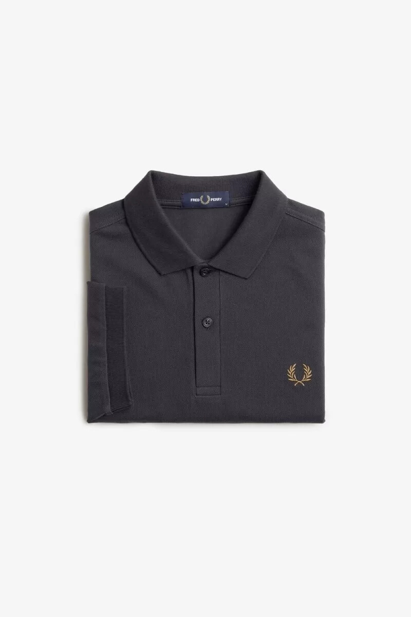 fred perry m6000 mens shirt anchor grey dark coffee