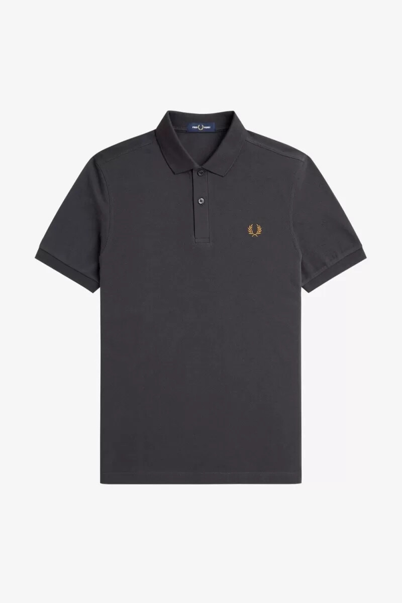 fred perry m6000 mens shirt anchor grey dark coffee