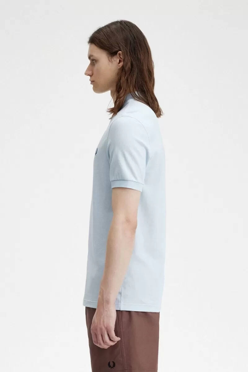 fred perry m6000 mens shirt light aqua midnight blue