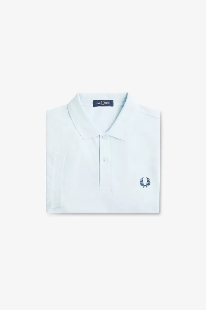 fred perry m6000 mens shirt light aqua midnight blue