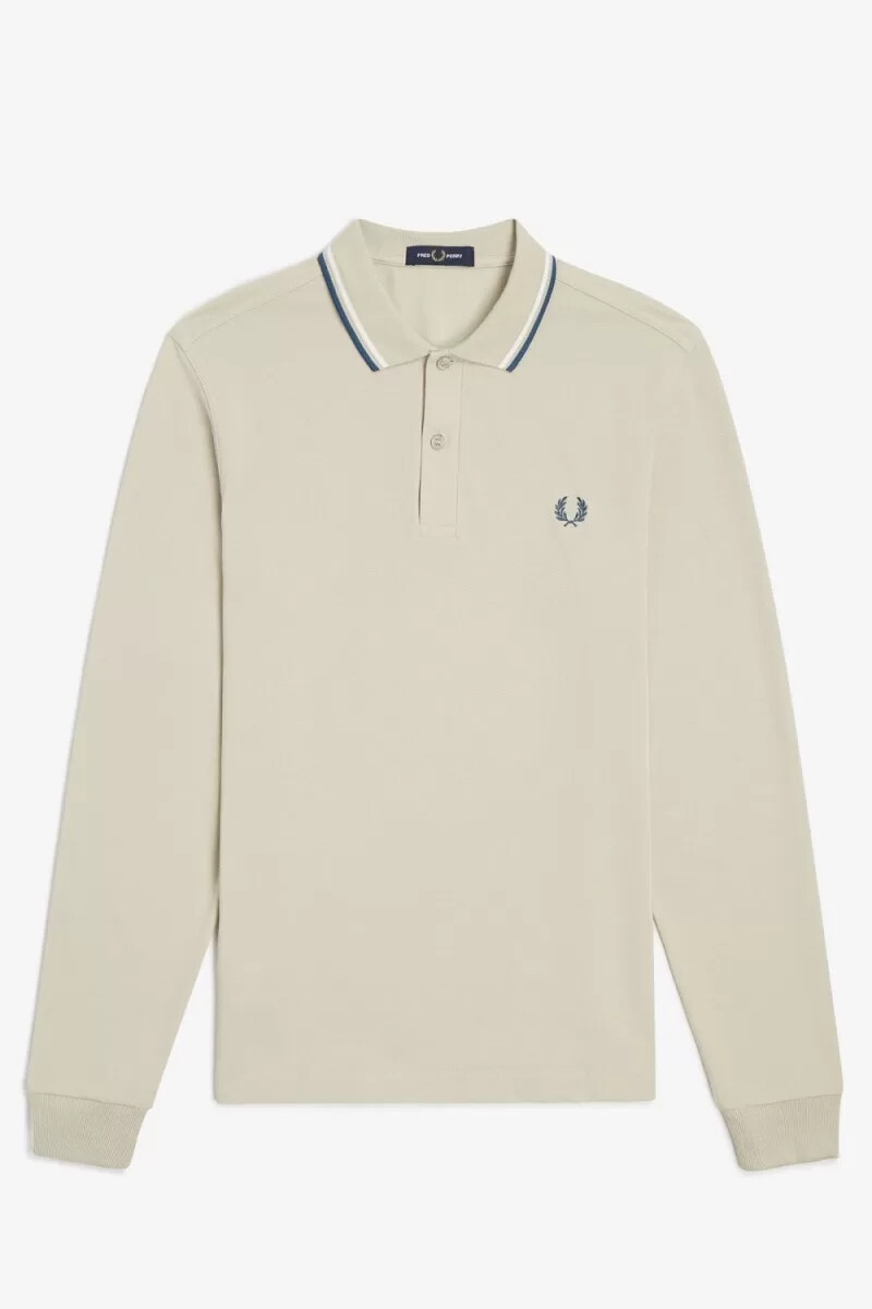 fred perry m3636 mens shirt light mint snow white petrol blue