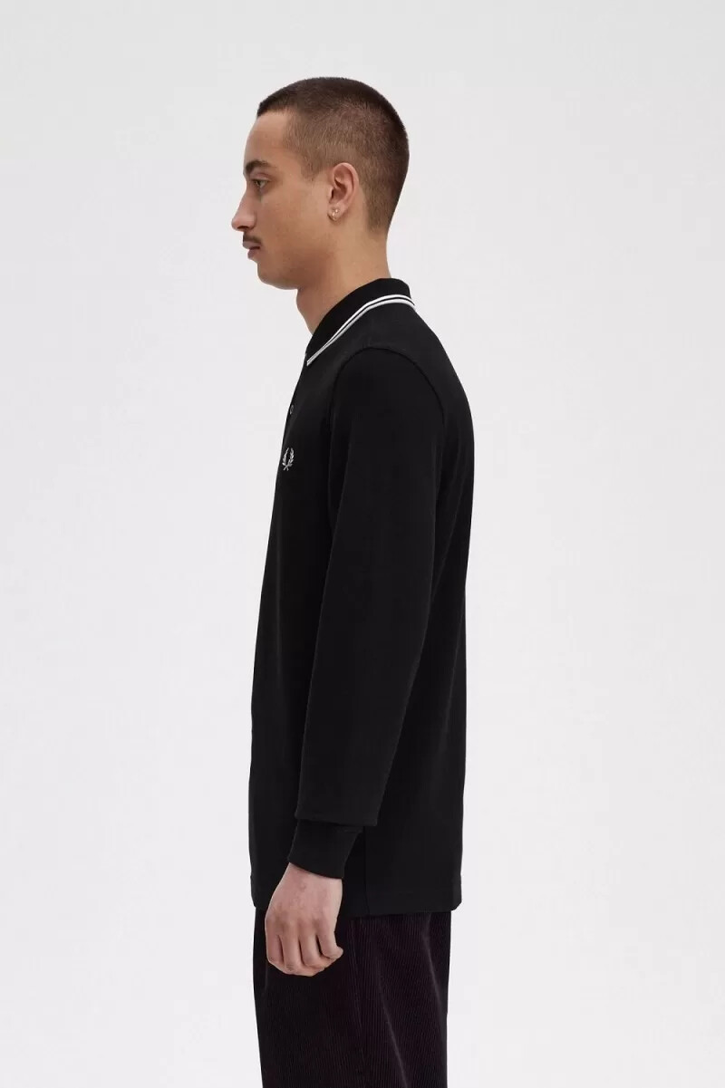 fred perry m3636 mens shirt black beige limestone