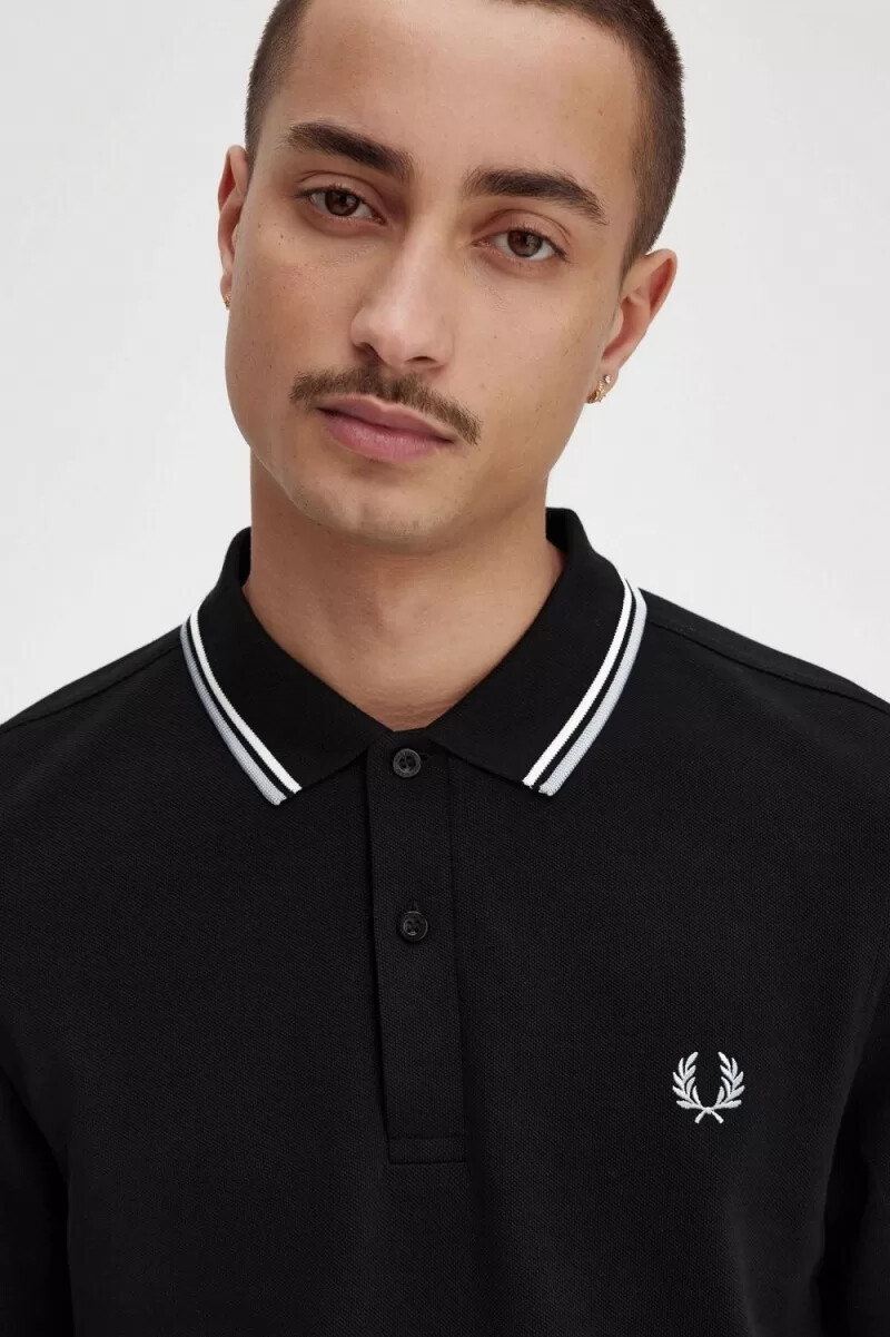 fred perry m3636 mens shirt black beige limestone
