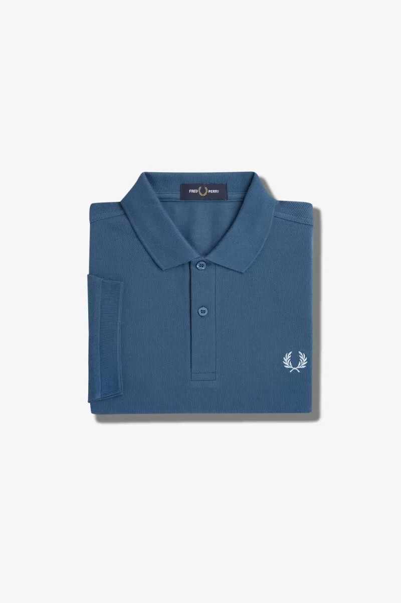 fred perry m6000 mens shirt midnight blue light aqua