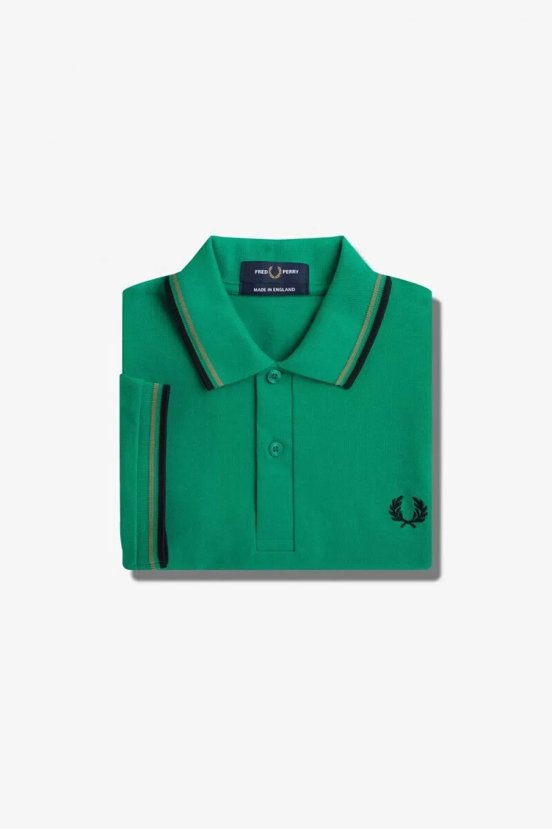 fred perry m12 mens shirt green field green black