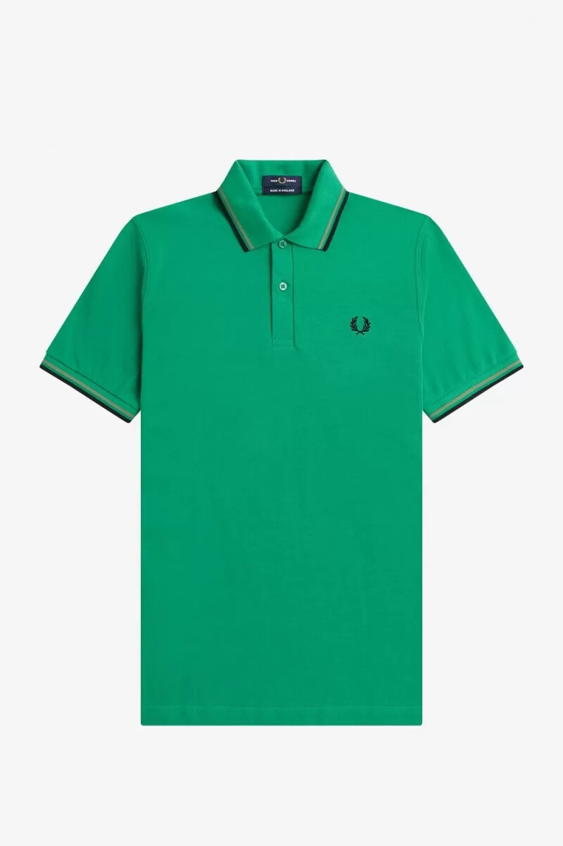 fred perry m12 mens shirt green field green black
