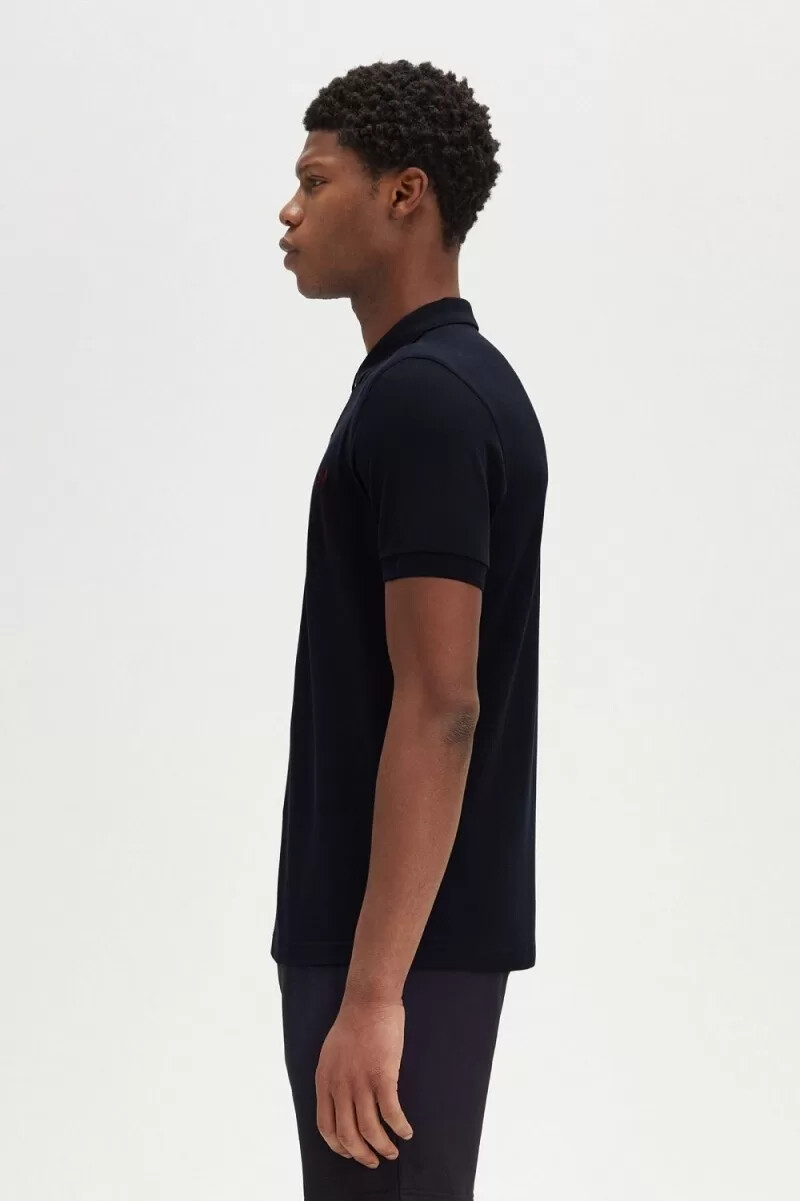 fred perry m6000 mens shirt navy burnt red