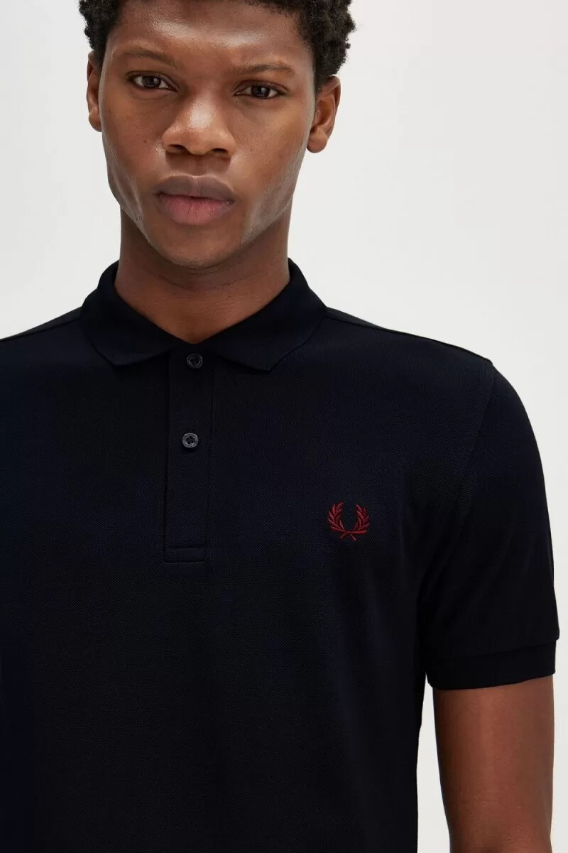 fred perry m6000 mens shirt navy burnt red