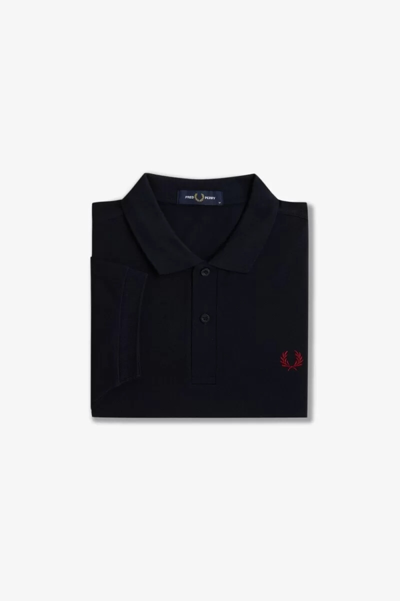 fred perry m6000 mens shirt navy burnt red
