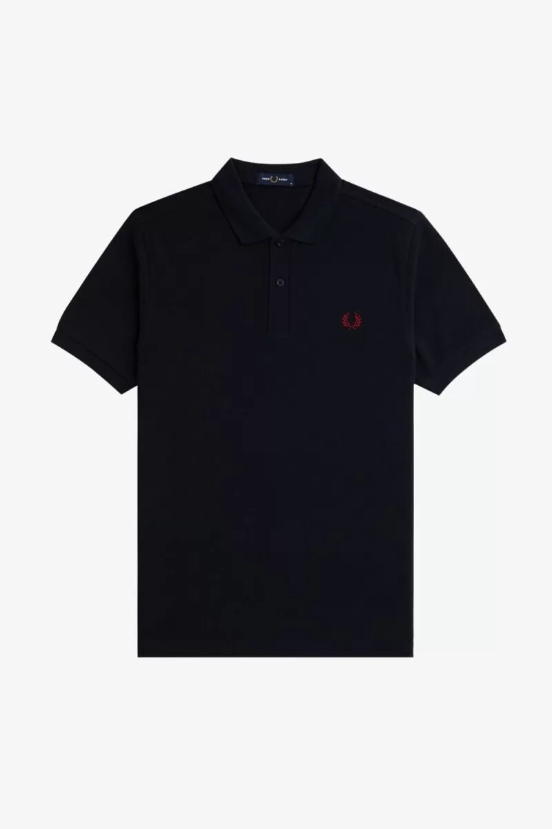 fred perry m6000 mens shirt navy burnt red